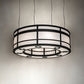 Meyda Lighting Sargent 72" 24-Light Old Wrought Iron Pendant Light With White Angelwing Idalight Shade