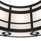 Meyda Lighting Sargent 72" 24-Light Old Wrought Iron Pendant Light With White Angelwing Idalight Shade