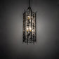 Meyda Lighting Saskia 18" 6-Light Hand Rubbed Iron Pendant Light With Rainstone Idalight & Black Glass Shade
