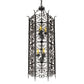 Meyda Lighting Saskia 18" 6-Light Hand Rubbed Iron Pendant Light With Rainstone Idalight & Black Glass Shade