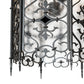 Meyda Lighting Saskia 18" 6-Light Hand Rubbed Iron Pendant Light With Rainstone Idalight & Black Glass Shade