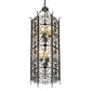 Meyda Lighting Saskia 18" 6-Light Hand Rubbed Iron Pendant Light With Rainstone Idalight & Black Glass Shade