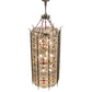 Meyda Lighting Saskia 31" 12-Light Gilded Tobacco Pendant Light With Rainstone Idalight Shade Glass