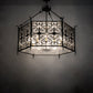 Meyda Lighting Saskia 48" 12-Light Hand Rubbed Iron Pendant Light With Clear Rainstone Idalight Shade Glass