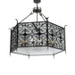 Meyda Lighting Saskia 48" 12-Light Hand Rubbed Iron Pendant Light With Clear Rainstone Idalight Shade Glass