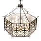 Meyda Lighting Saskia 48" 12-Light Hand Rubbed Iron Pendant Light With Clear Rainstone Idalight Shade Glass