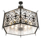 Meyda Lighting Saskia 48" 12-Light Hand Rubbed Iron Pendant Light With Clear Rainstone Idalight Shade Glass