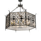 Meyda Lighting Saskia 48" 12-Light Hand Rubbed Iron Pendant Light With Clear Rainstone Idalight Shade Glass