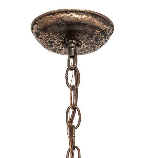 Meyda Lighting Saskia 8" Hand Rubbed Iron Mini Pendant Light With Rainstone Idalight Shade