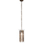 Meyda Lighting Saskia 8" Hand Rubbed Iron Mini Pendant Light With Rainstone Idalight Shade