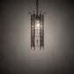 Meyda Lighting Saskia 8" Hand Rubbed Iron Mini Pendant Light With Rainstone Idalight Shade