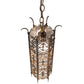 Meyda Lighting Saskia 8" Hand Rubbed Iron Mini Pendant Light With Rainstone Idalight Shade