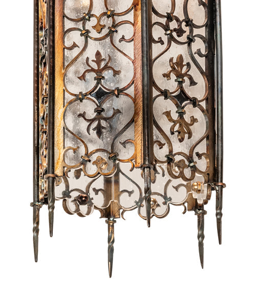 Meyda Lighting Saskia 8" Hand Rubbed Iron Mini Pendant Light With Rainstone Idalight Shade