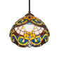 Meyda Lighting Saturday Morning 10" Mahogany Bronze Mini Pendant Light With Multi-Colored Stained Glass