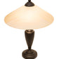 Meyda Lighting Saturn 23" 2-Light Craftsman Brown Table Lamp With Beige Iridescent Shade Glass