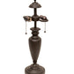 Meyda Lighting Saturn 23" 2-Light Craftsman Brown Table Lamp With Beige Iridescent Shade Glass