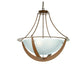 Meyda Lighting Saturn 31" 4-Light Rust Inverted Pendant Light With Contrail Mist Shade Glass