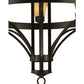 Meyda Lighting Savino 46" 12-Light 2-Tier Gilded Tobacco Chandelier With Beige Scavo Shade Glass