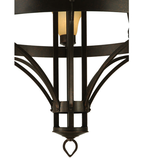 Meyda Lighting Savino 46" 12-Light 2-Tier Gilded Tobacco Chandelier With Beige Scavo Shade Glass