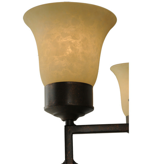 Meyda Lighting Savino 46" 12-Light 2-Tier Gilded Tobacco Chandelier With Beige Scavo Shade Glass