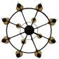 Meyda Lighting Savino 46" 12-Light 2-Tier Gilded Tobacco Chandelier With Beige Scavo Shade Glass