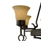 Meyda Lighting Savino 46" 12-Light 2-Tier Gilded Tobacco Chandelier With Beige Scavo Shade Glass