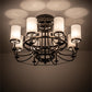 Meyda Lighting Saxony 189538 46" 8-Light Oil Rubbed Bronze Chandelier With White Statuario Idalight Shade Glass