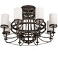 Meyda Lighting Saxony 189538 46" 8-Light Oil Rubbed Bronze Chandelier With White Statuario Idalight Shade Glass