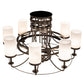 Meyda Lighting Saxony 189538 46" 8-Light Oil Rubbed Bronze Chandelier With White Statuario Idalight Shade Glass