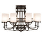 Meyda Lighting Saxony 189538 46" 8-Light Oil Rubbed Bronze Chandelier With White Statuario Idalight Shade Glass