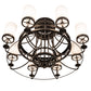 Meyda Lighting Saxony 189538 46" 8-Light Oil Rubbed Bronze Chandelier With White Statuario Idalight Shade Glass