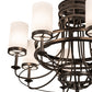 Meyda Lighting Saxony 189538 46" 8-Light Oil Rubbed Bronze Chandelier With White Statuario Idalight Shade Glass