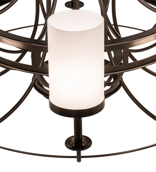 Meyda Lighting Saxony 189538 46" 8-Light Oil Rubbed Bronze Chandelier With White Statuario Idalight Shade Glass