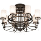 Meyda Lighting Saxony 189538 46" 8-Light Oil Rubbed Bronze Chandelier With White Statuario Idalight Shade Glass