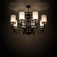 Meyda Lighting Saxony 46" 8-Light Oil Rubbed Bronze Chandelier With White Statuario Idalight Shade Glass
