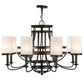 Meyda Lighting Saxony 46" 8-Light Oil Rubbed Bronze Chandelier With White Statuario Idalight Shade Glass