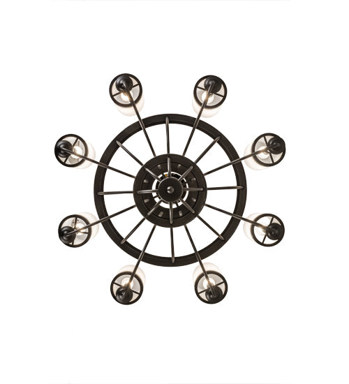 Meyda Lighting Saxony 46" 8-Light Oil Rubbed Bronze Chandelier With White Statuario Idalight Shade Glass