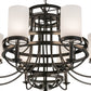 Meyda Lighting Saxony 46" 8-Light Oil Rubbed Bronze Chandelier With White Statuario Idalight Shade Glass