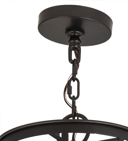 Meyda Lighting Saxony 46" 8-Light Oil Rubbed Bronze Chandelier With White Statuario Idalight Shade Glass
