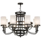 Meyda Lighting Saxony 46" 8-Light Oil Rubbed Bronze Chandelier With White Statuario Idalight Shade Glass