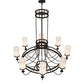 Meyda Lighting Saxony 60" 8-Light Exterior Oil Rubbed Bronze Chandelier With White Statuario Idalight Shade Glass