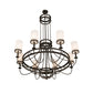 Meyda Lighting Saxony 60" 8-Light Exterior Oil Rubbed Bronze Chandelier With White Statuario Idalight Shade Glass