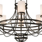 Meyda Lighting Saxony 60" 8-Light Exterior Oil Rubbed Bronze Chandelier With White Statuario Idalight Shade Glass