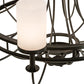 Meyda Lighting Saxony 60" 8-Light Exterior Oil Rubbed Bronze Chandelier With White Statuario Idalight Shade Glass