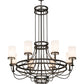 Meyda Lighting Saxony 60" 8-Light Exterior Oil Rubbed Bronze Chandelier With White Statuario Idalight Shade Glass
