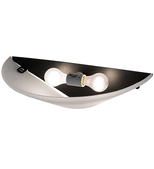 Meyda Lighting Scafo 20" 2-Light Textured Black Wall Sconce With White Statuario Idalight Shade Glass
