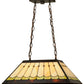 Meyda Lighting Scallop 21" 2-Light Timeless Bronze Diamond Mission Island Pendant Light With Multi-Colored Shade Glass