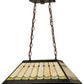 Meyda Lighting Scallop 21" 2-Light Timeless Bronze Diamond Mission Island Pendant Light With Multi-Colored Shade Glass