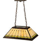 Meyda Lighting Scallop 21" 2-Light Timeless Bronze Diamond Mission Island Pendant Light With Multi-Colored Shade Glass