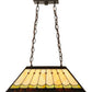 Meyda Lighting Scallop 21" 2-Light Timeless Bronze Diamond Mission Island Pendant Light With Multi-Colored Shade Glass